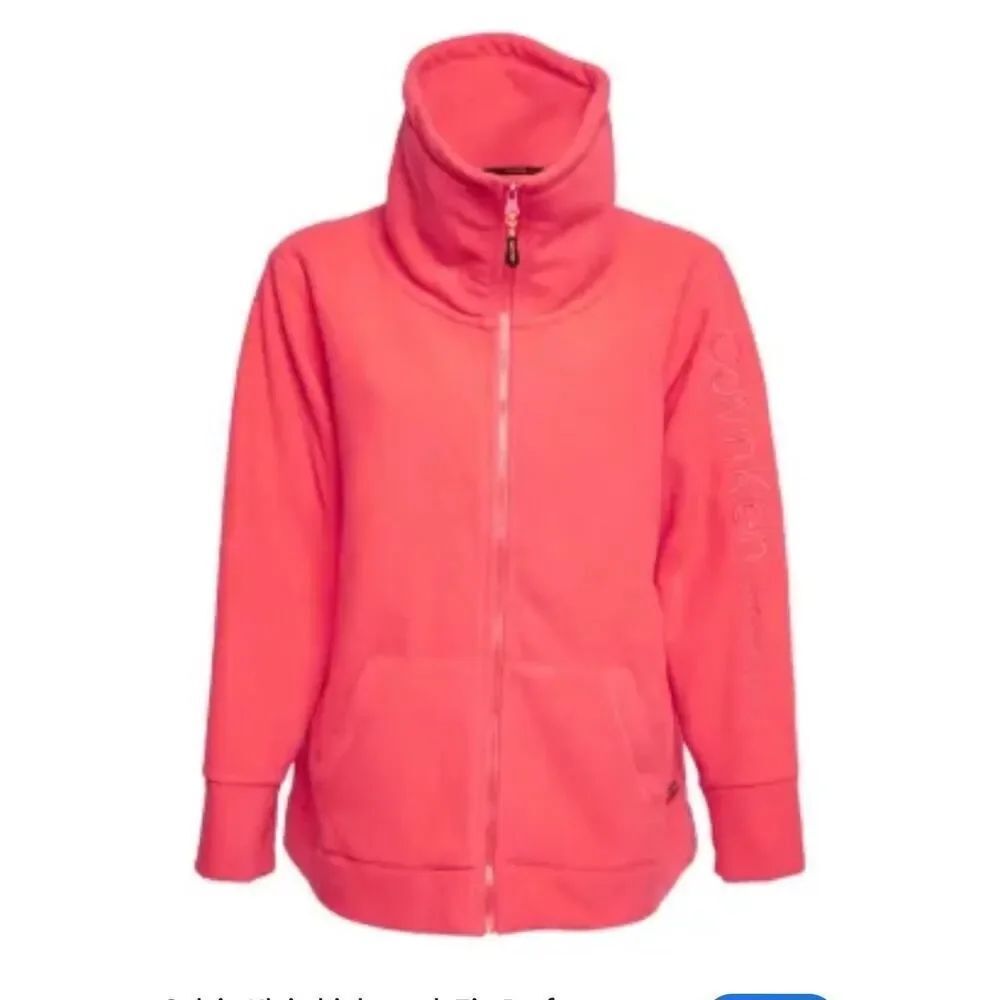 Vintagezip up hot pink orange neon Calvin Klein CK fleece jackst coat xxxl 3xl